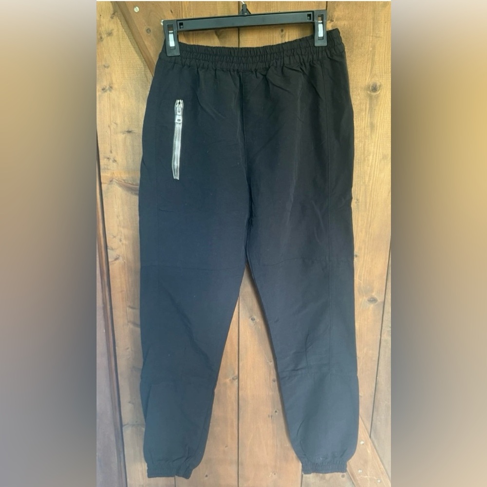 RtA Black Jogger Pants with Zipper Accent